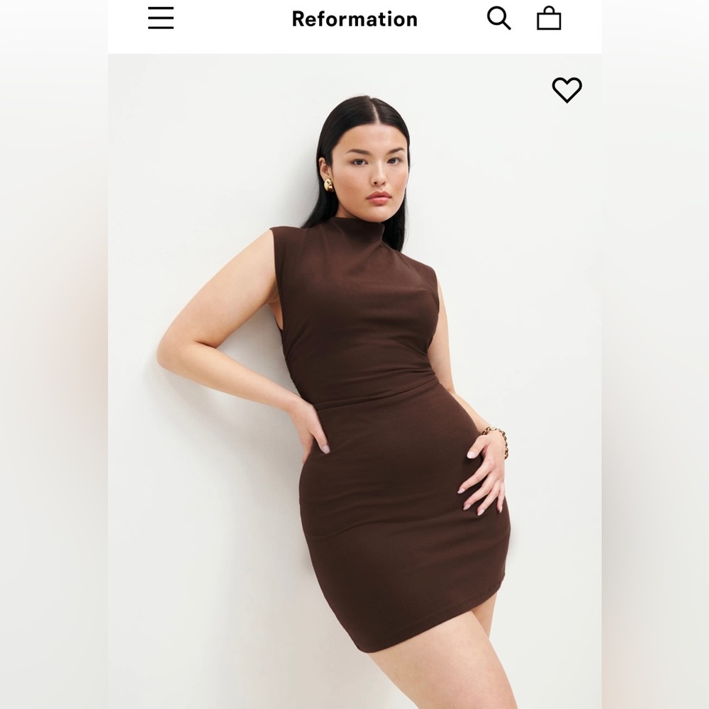 Reformation Brown Sleeveless Dress